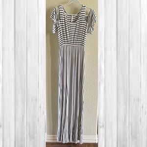 Navy & White Maxi Dress